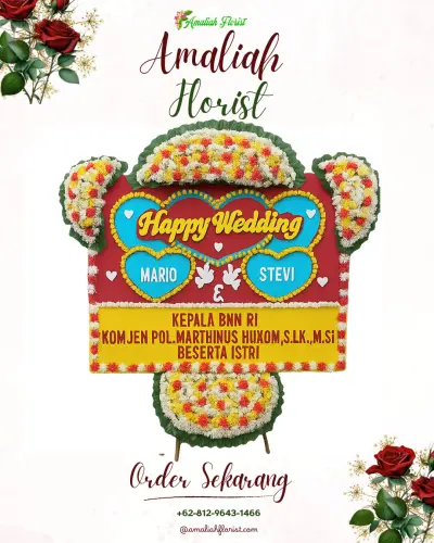 Karangan Papan Bunga Pernikahan di Buntusu